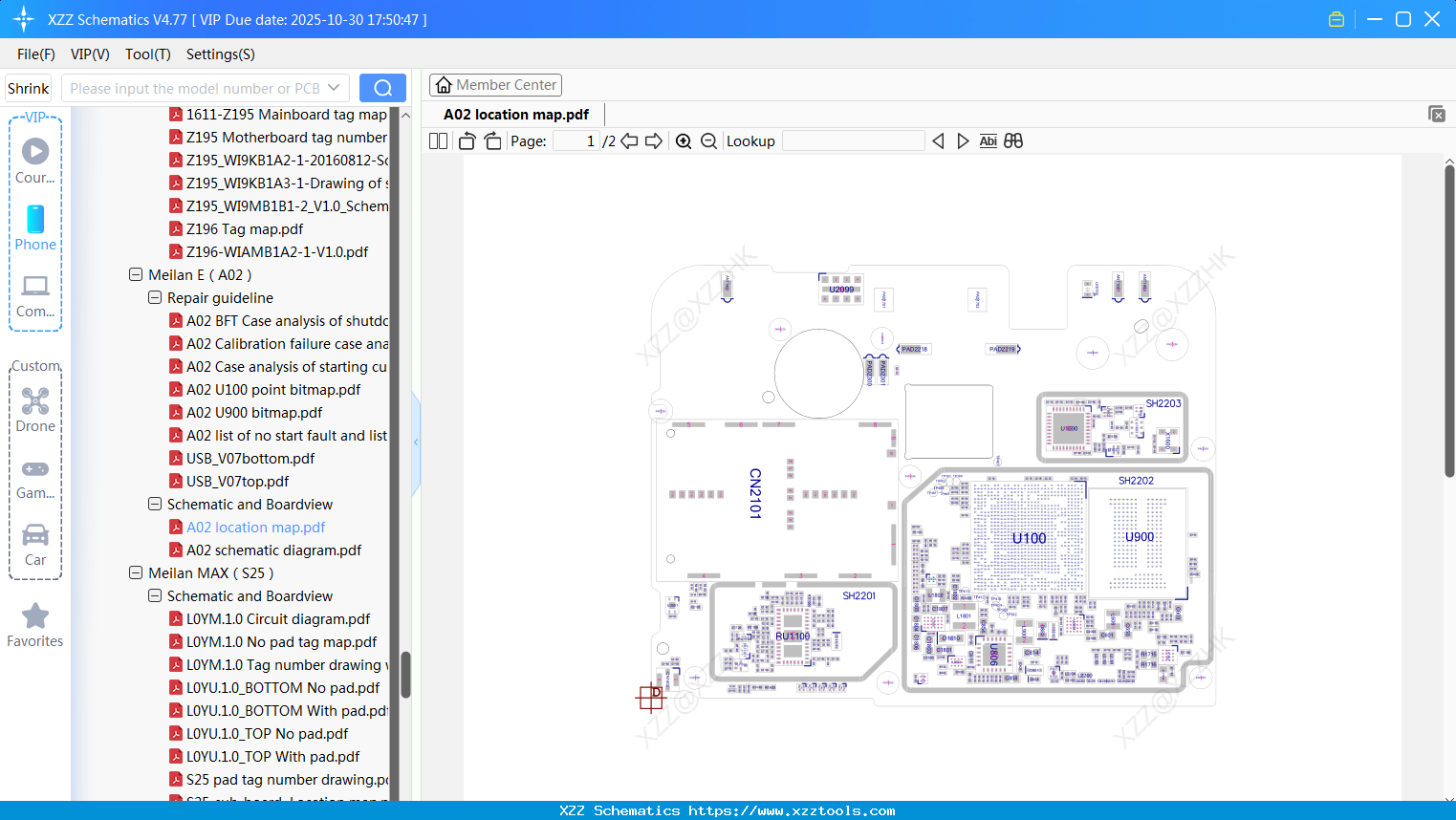 Meizu A02 Location Map